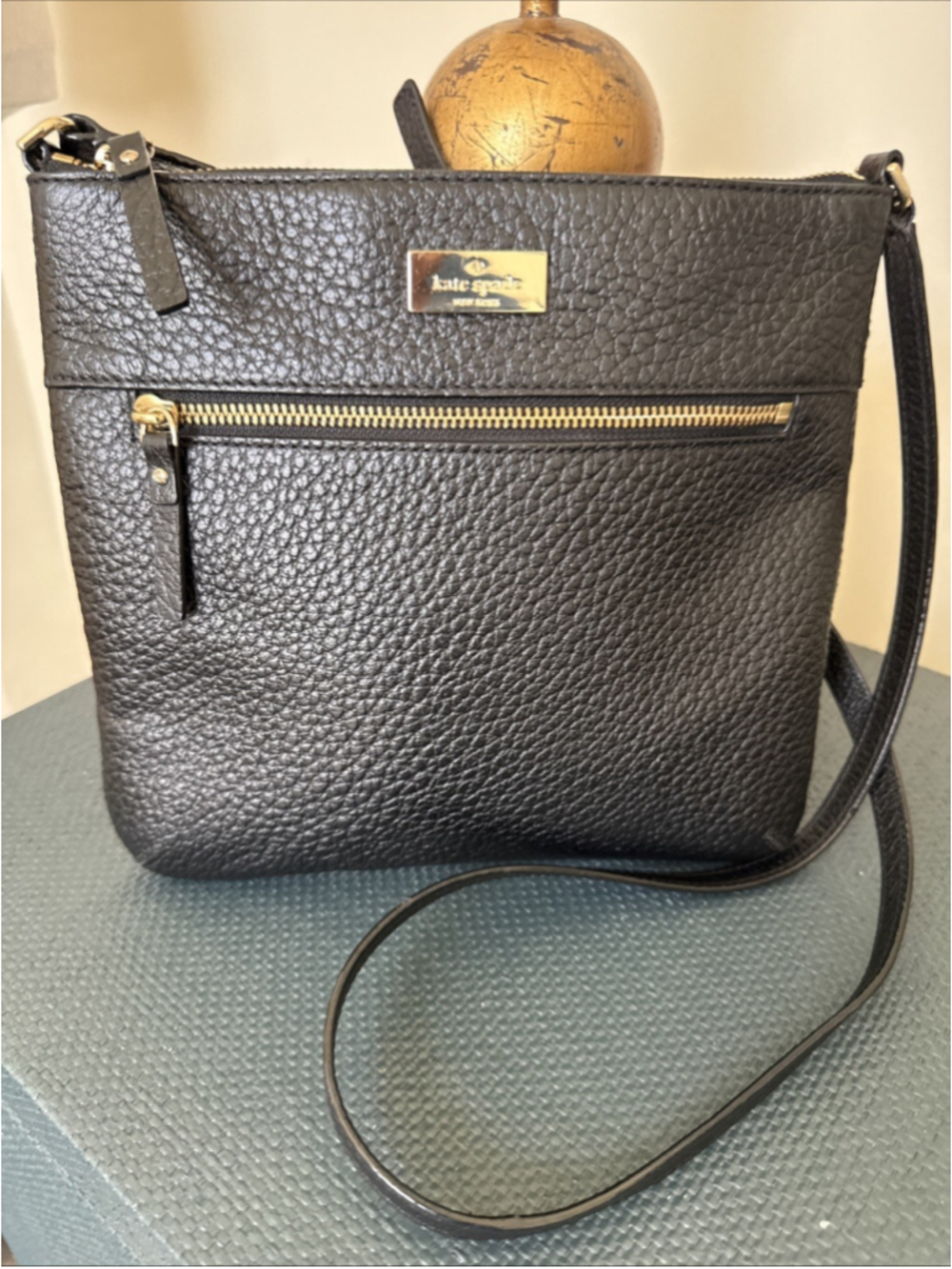 Kate Spade Black Pebble Leather Rima Crossbody Bag
